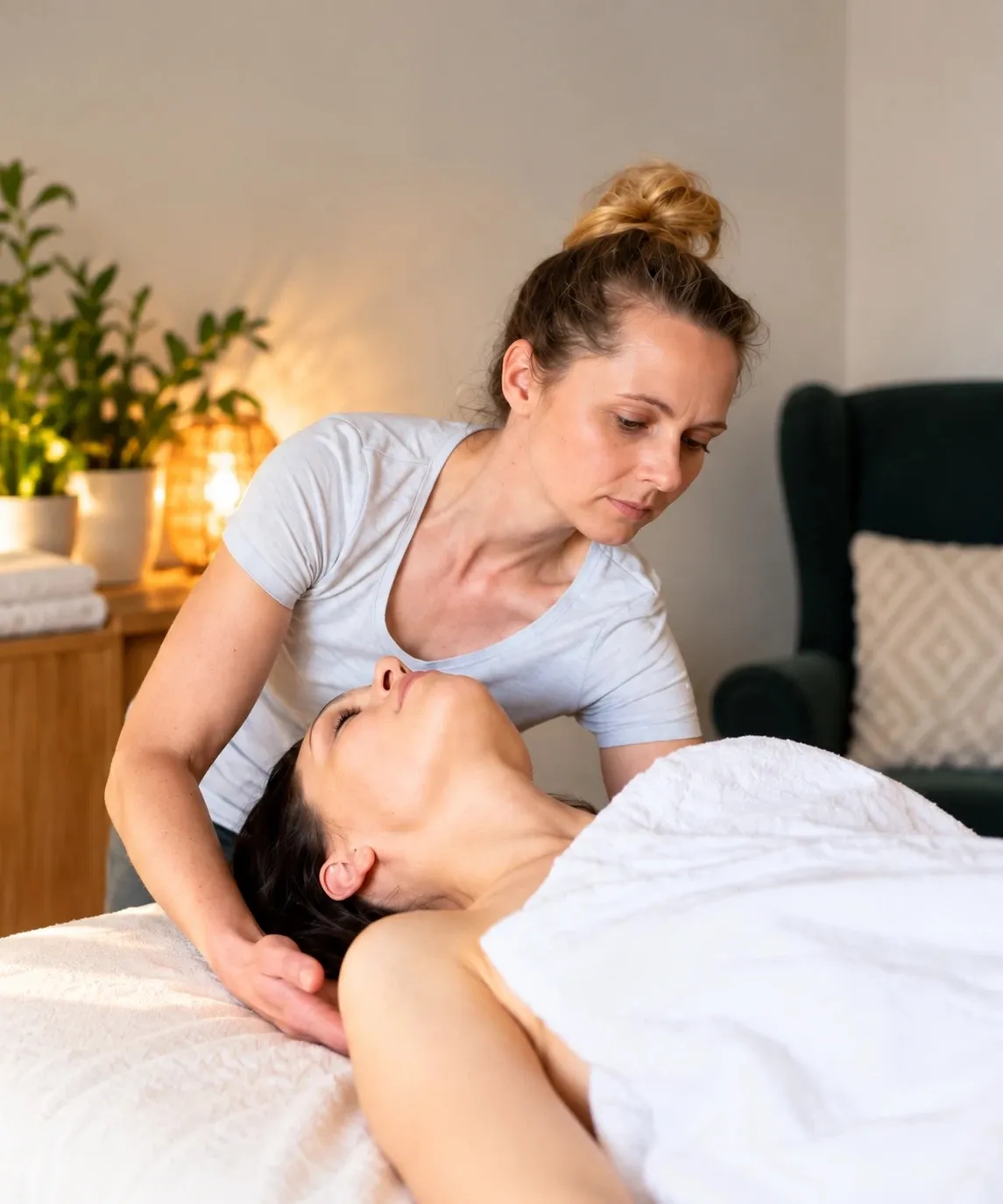 Theresa bei einer Lomi-Massage